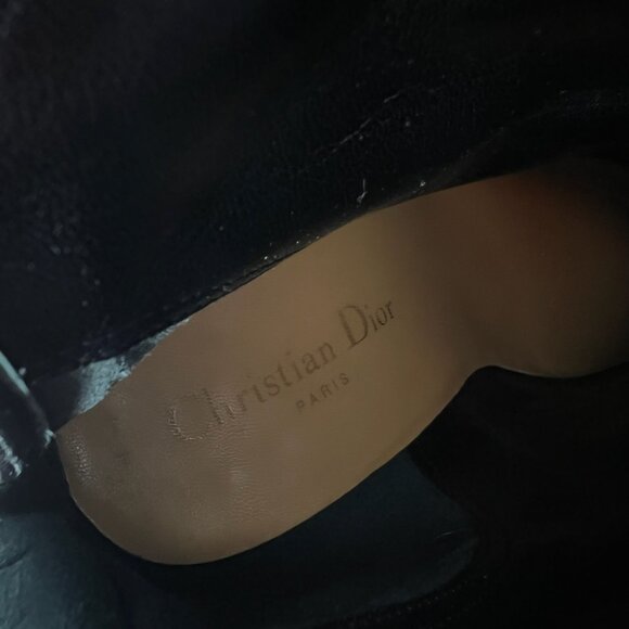 Dior Black Suede Heeled Ankle Boots - Size 36 - Picture 7 of 8